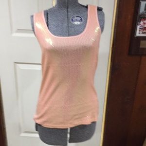 Peach sequined tank top
